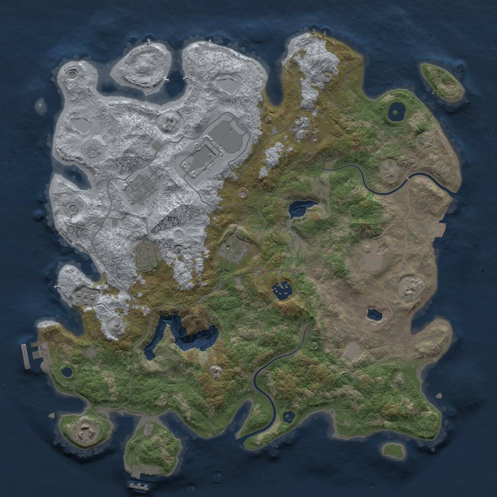 Rust Map: Procedural Map, Size: 4000, Seed: 1111504576, 15 Monuments