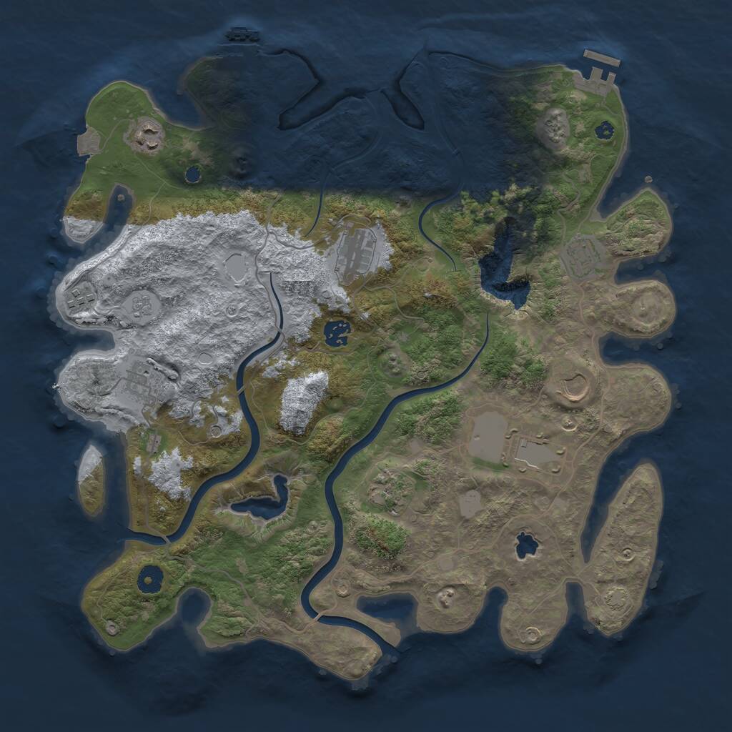 Rust Map: Procedural Map, Size: 4000, Seed: 889698, 15 Monuments