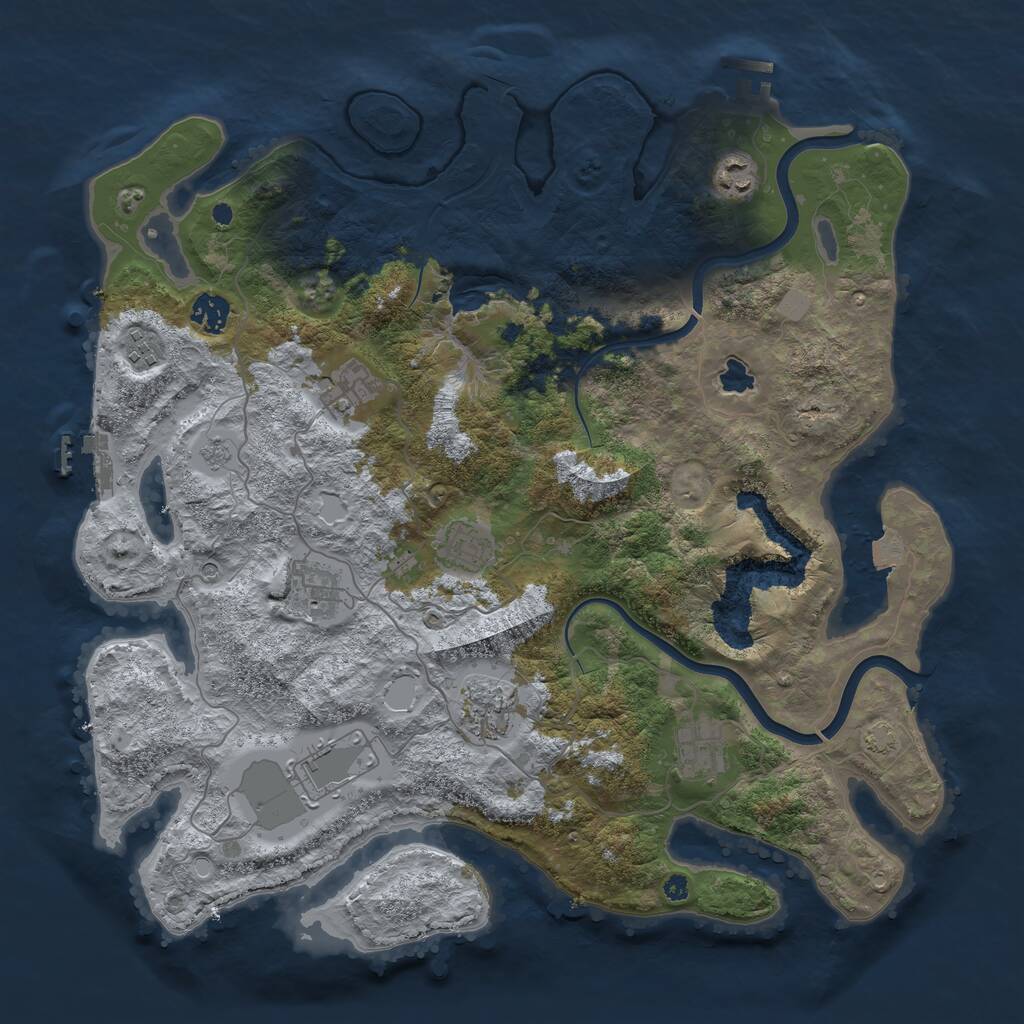 Rust Map: Procedural Map, Size: 4000, Seed: 994415, 15 Monuments