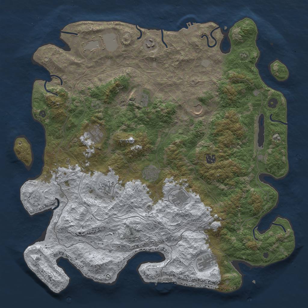 Rust Map: Procedural Map, Size: 4520, Seed: 2147483647, 19 Monuments