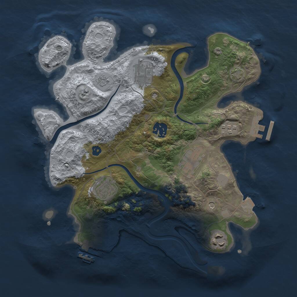 Rust Map: Procedural Map, Size: 3000, Seed: 672672004, 12 Monuments