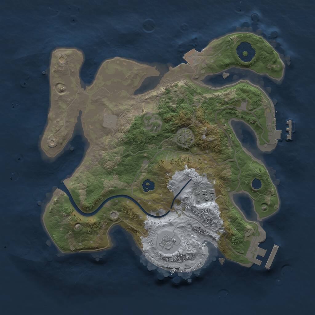 Rust Map: Procedural Map, Size: 2500, Seed: 732866116, 6 Monuments
