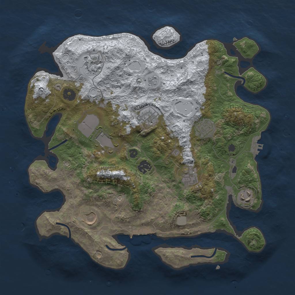 Rust Map: Procedural Map, Size: 3500, Seed: 1342198456, 17 Monuments