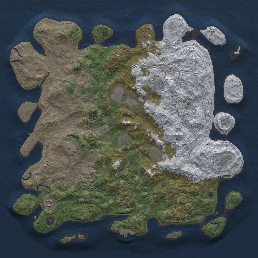 Rust Map: Procedural Map, Size: 4500, Seed: 787726, 20 Monuments