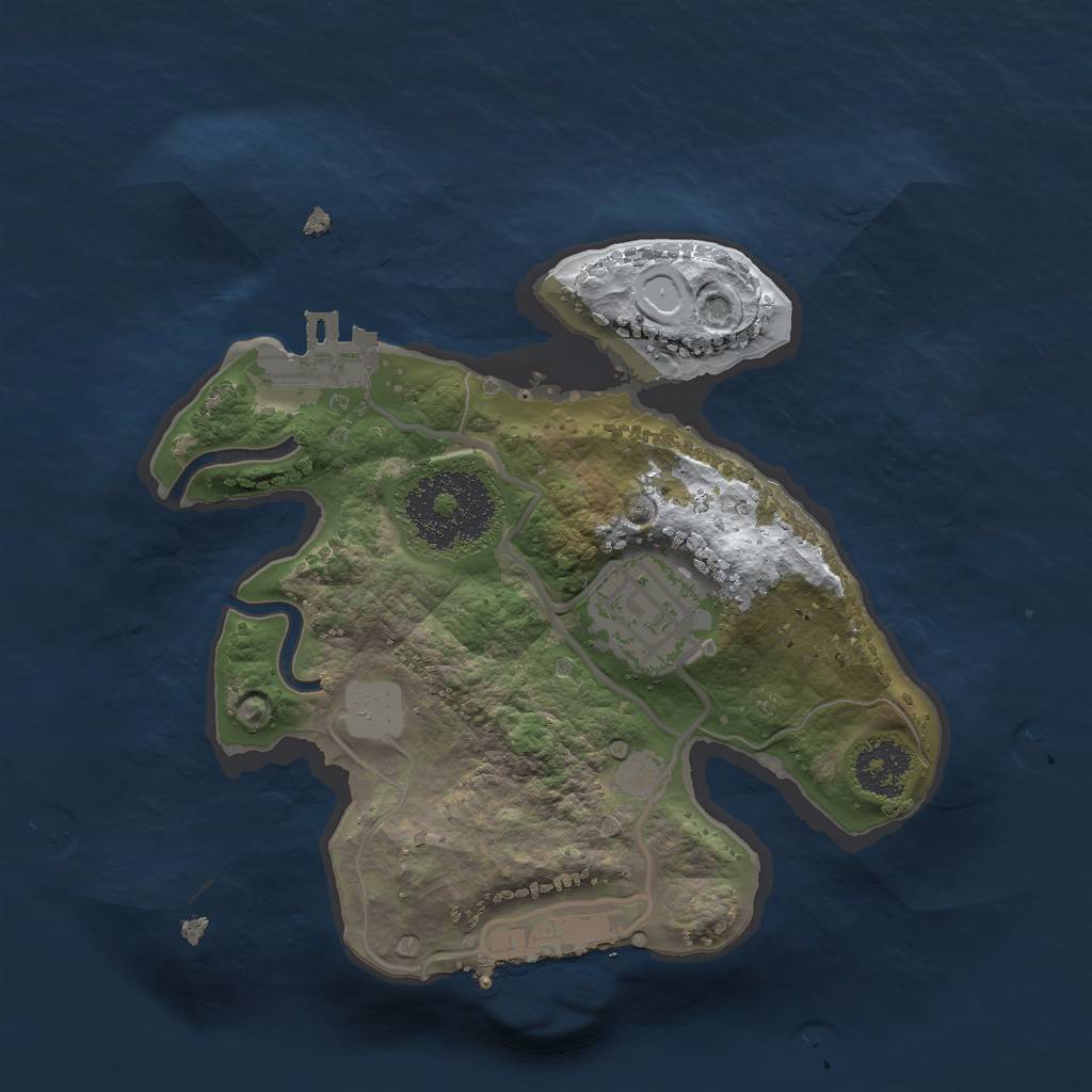 Rust Map: Procedural Map, Size: 2000, Seed: 1888134643, 8 Monuments