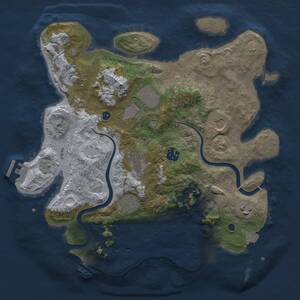 Thumbnail Rust Map: Procedural Map, Size: 3500, Seed: 128263741, 15 Monuments