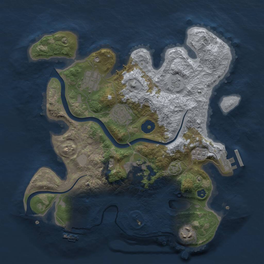 Rust Map: Procedural Map, Size: 3000, Seed: 294697019, 11 Monuments