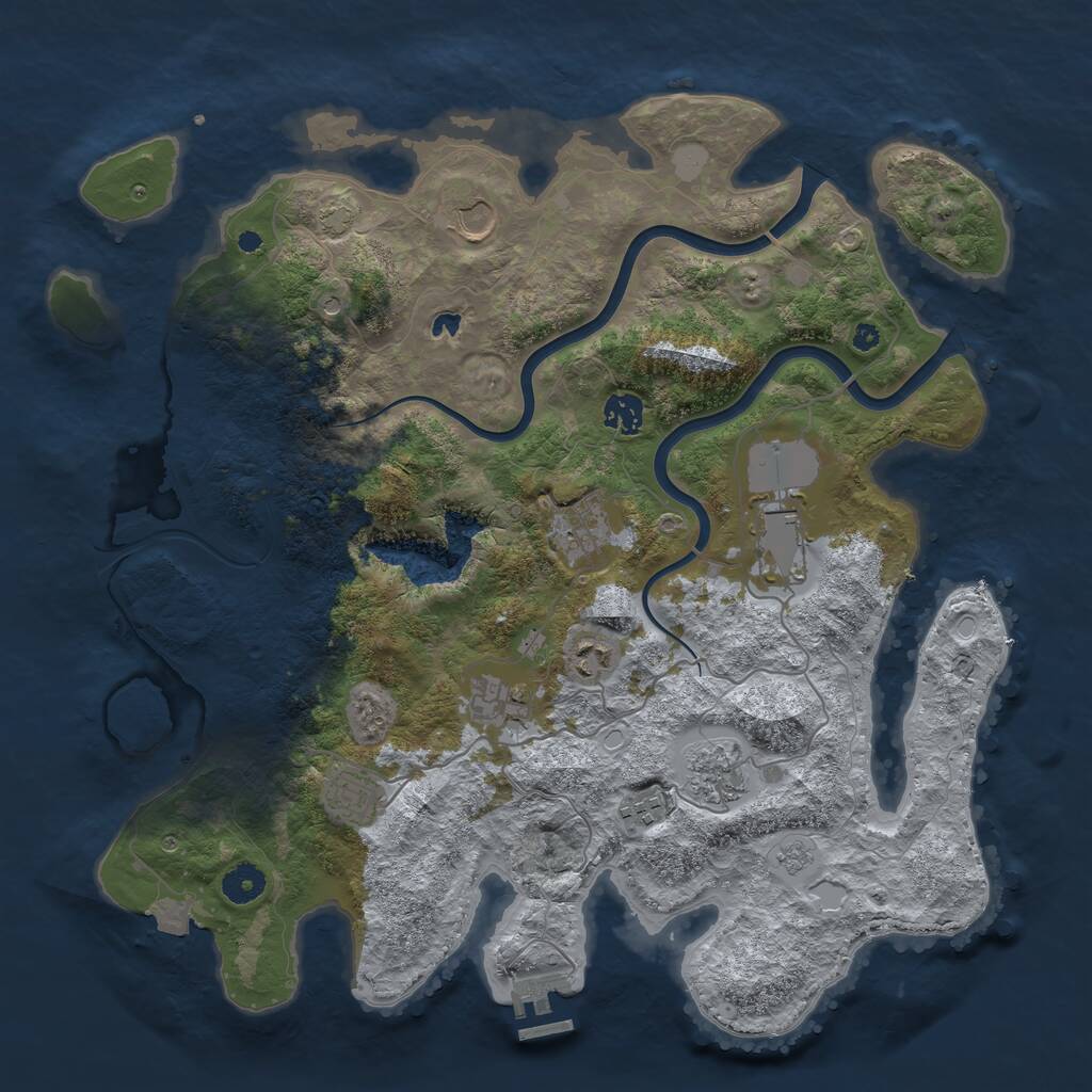 Rust Map: Procedural Map, Size: 4000, Seed: 904873, 14 Monuments