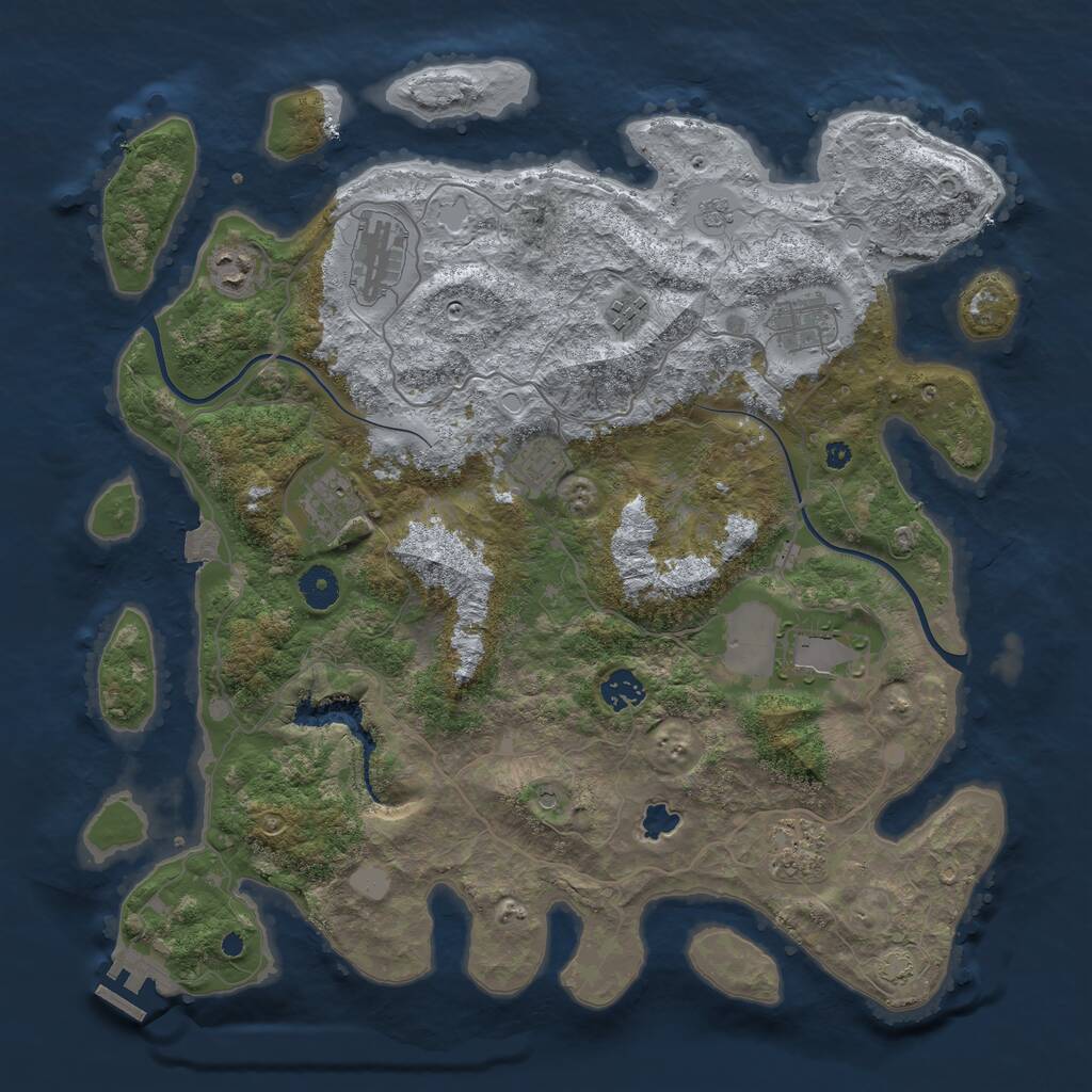 Rust Map: Procedural Map, Size: 4000, Seed: 536299, 14 Monuments