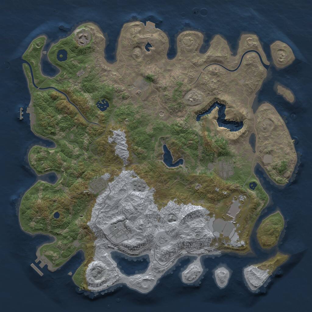 Rust Map: Procedural Map, Size: 4000, Seed: 546072, 14 Monuments