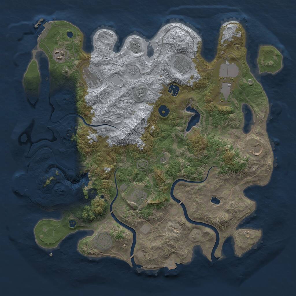Rust Map: Procedural Map, Size: 4000, Seed: 615286, 15 Monuments