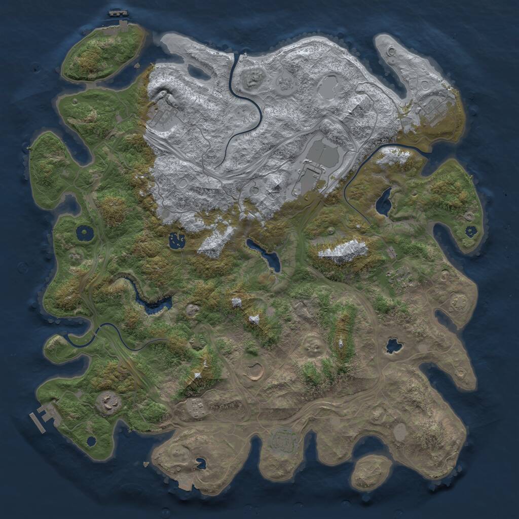 Rust Map: Procedural Map, Size: 4500, Seed: 65846, 15 Monuments