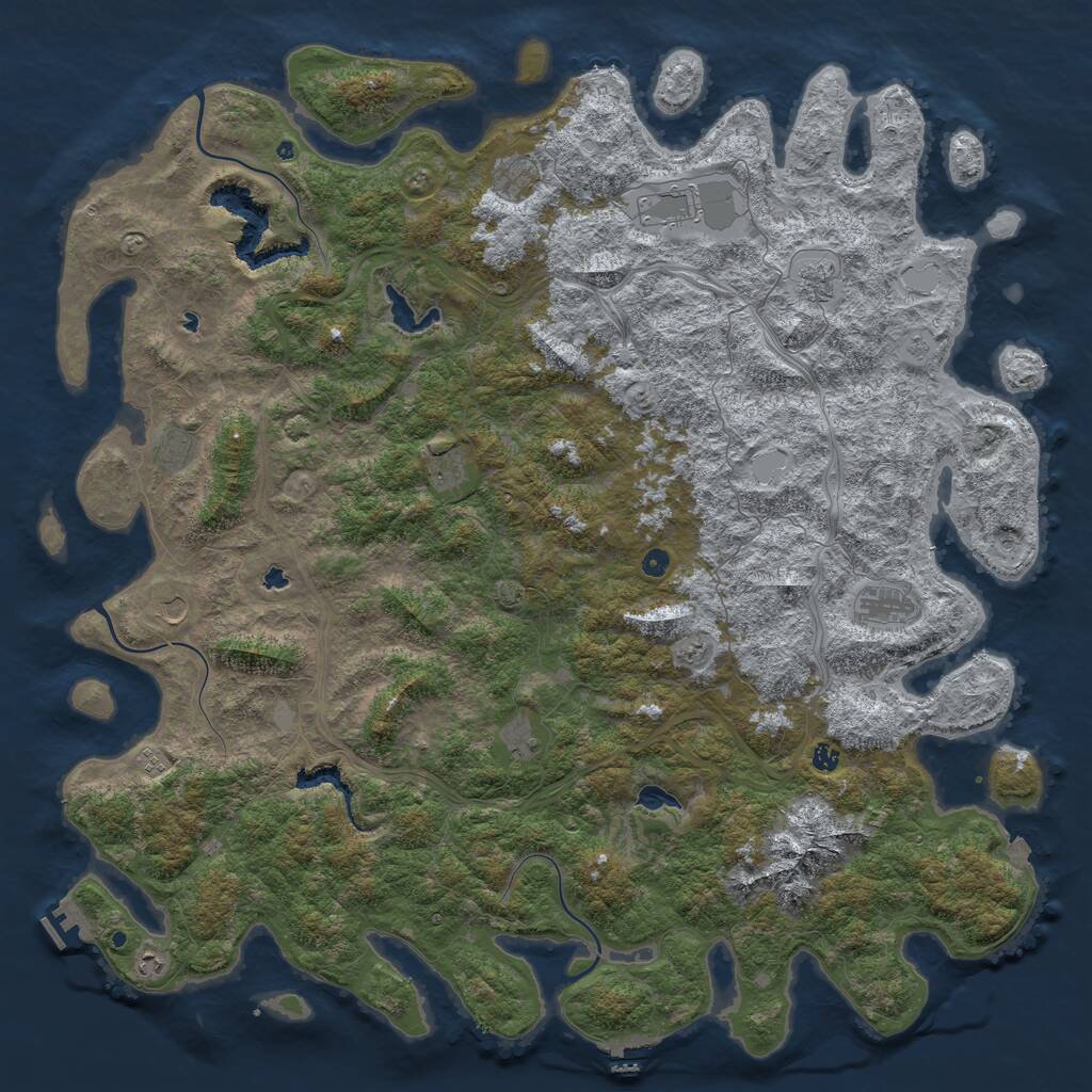 Rust Map: Procedural Map, Size: 6000, Seed: 8454481, 17 Monuments