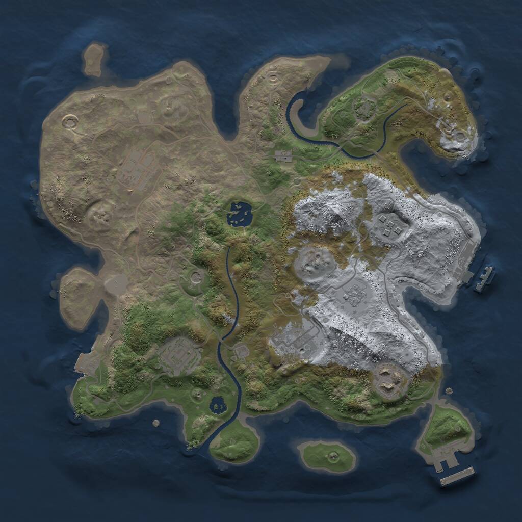 Rust Map: Procedural Map, Size: 3000, Seed: 19961228, 12 Monuments