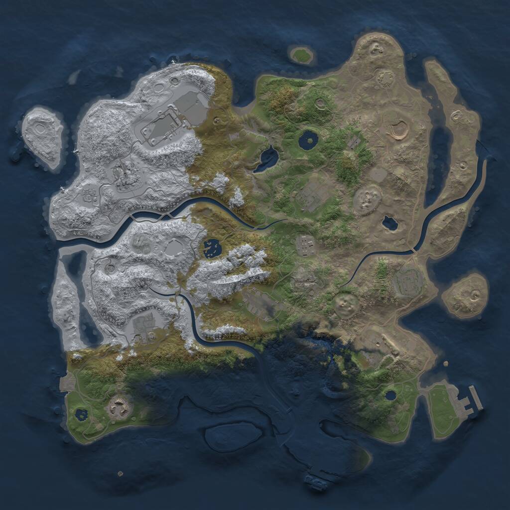 Rust Map: Procedural Map, Size: 4000, Seed: 369248, 17 Monuments