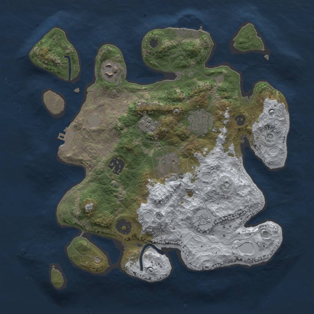 Rust Map: Procedural Map, Size: 3000, Seed: 694201337, 14 Monuments