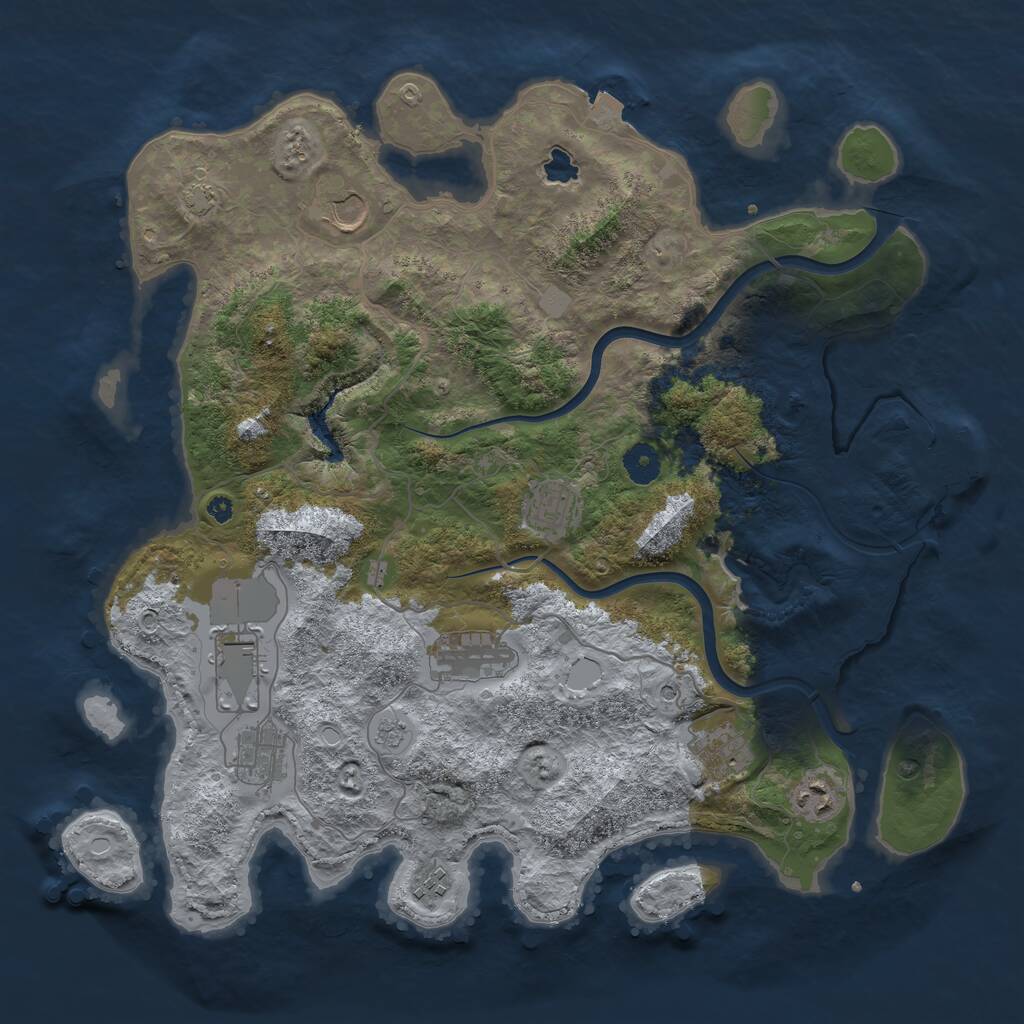 Rust Map: Procedural Map, Size: 4000, Seed: 5428, 13 Monuments