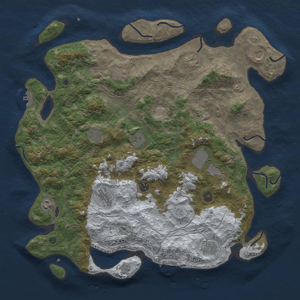Rust Map: Procedural Map, Size: 4500, Seed: 1168948186, 20 Monuments