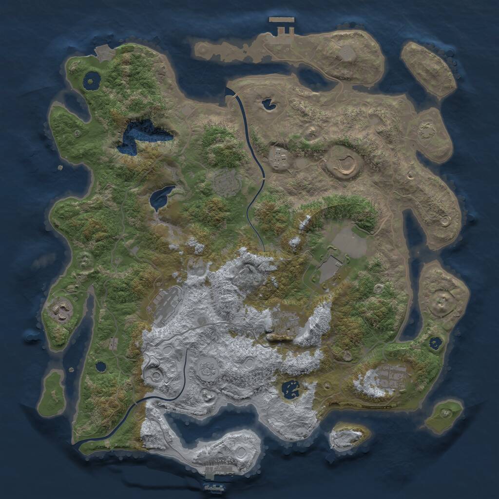 Rust Map: Procedural Map, Size: 4000, Seed: 874465, 15 Monuments