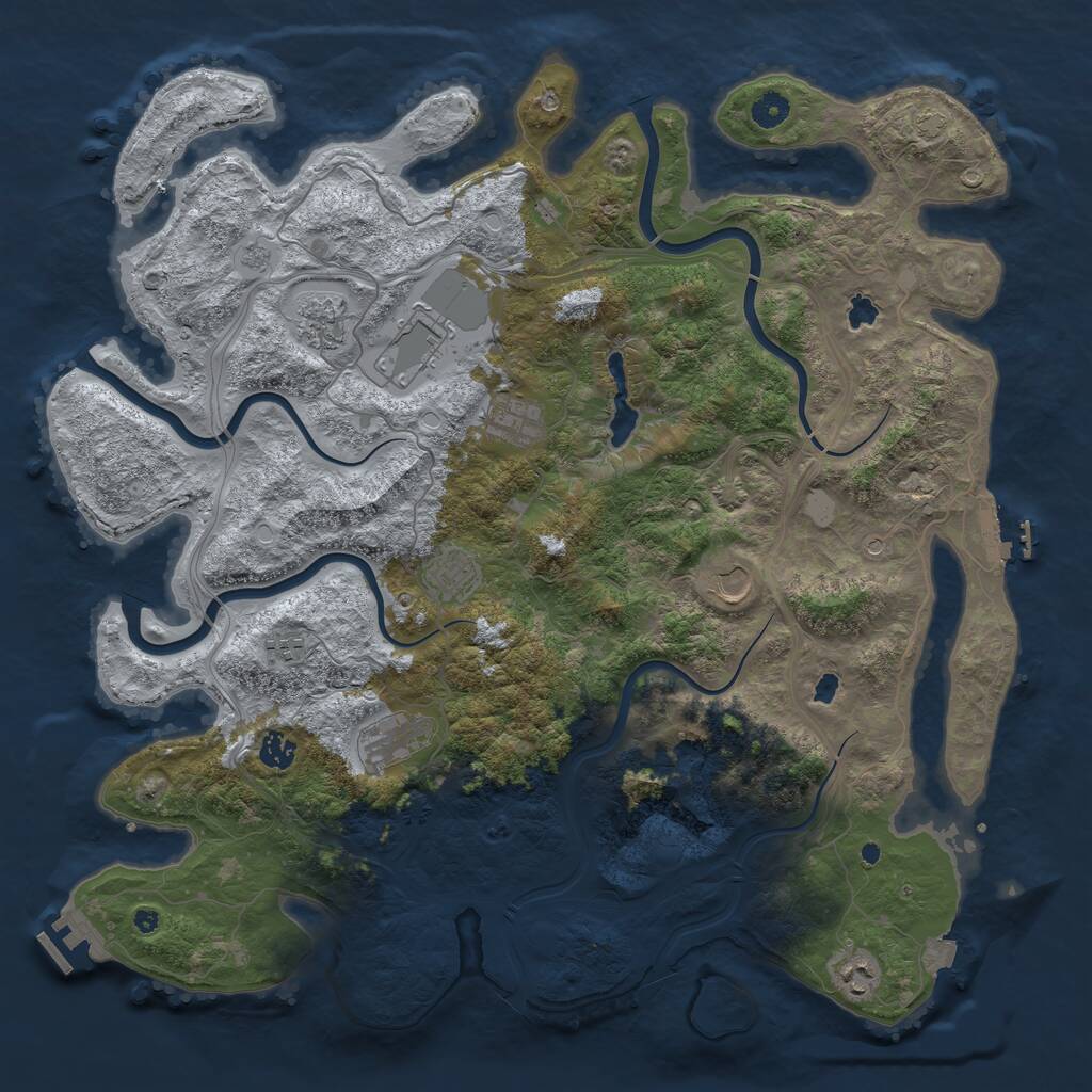 Rust Map: Procedural Map, Size: 4500, Seed: 967475759, 15 Monuments