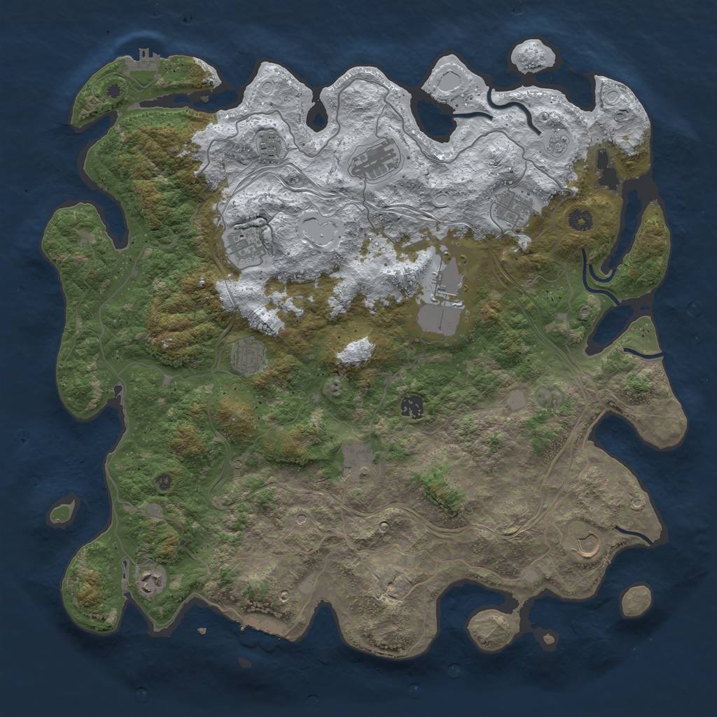 Rust Map: Procedural Map, Size: 4500, Seed: 30361649, 19 Monuments