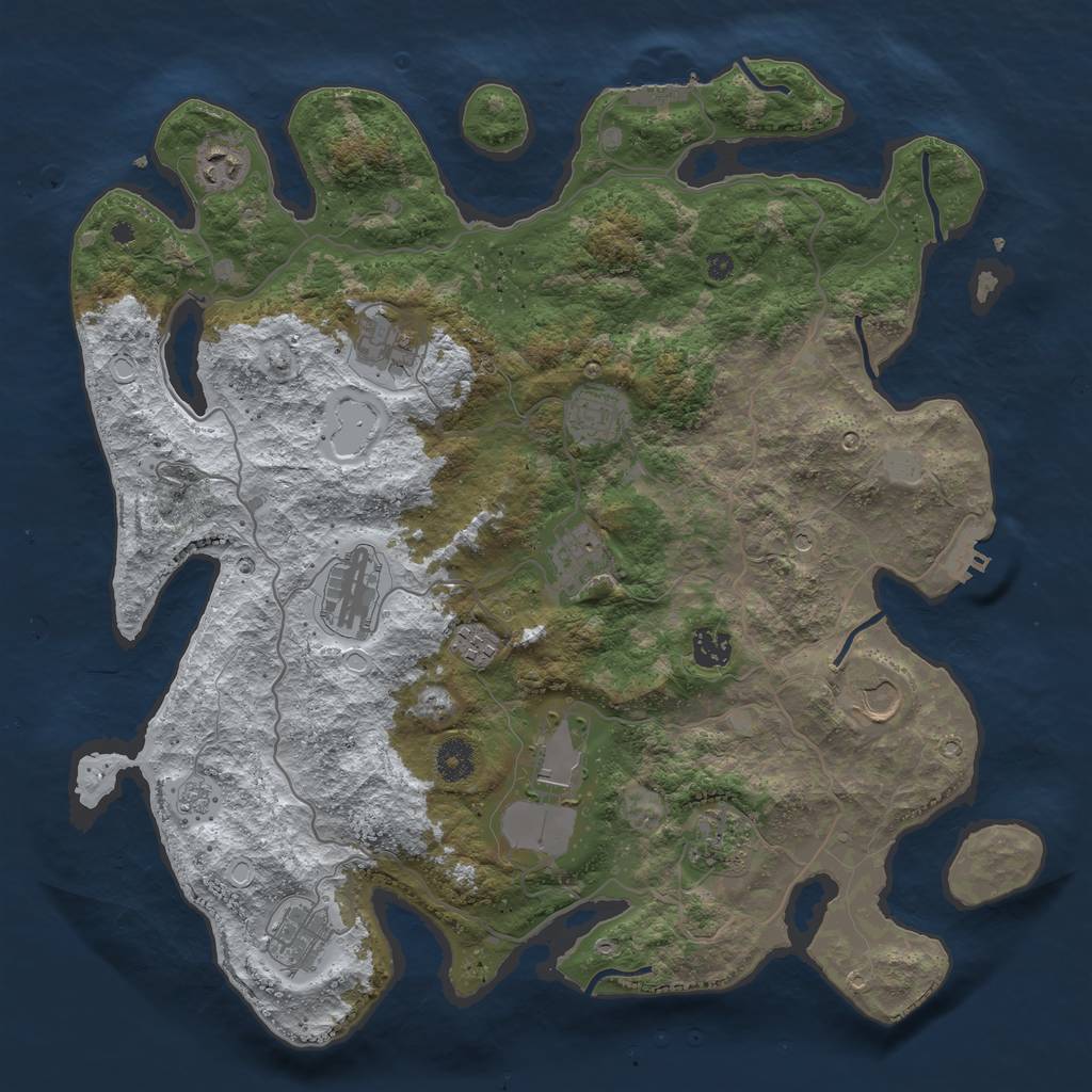 Rust Map: Procedural Map, Size: 4000, Seed: 731512, 20 Monuments
