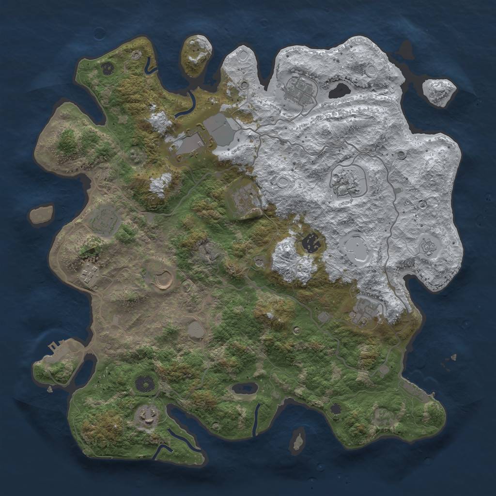 Rust Map: Procedural Map, Size: 4000, Seed: 1167930549, 19 Monuments