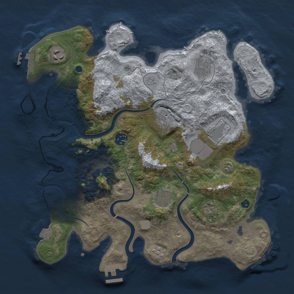 Rust Map: Procedural Map, Size: 3500, Seed: 824851955, 14 Monuments