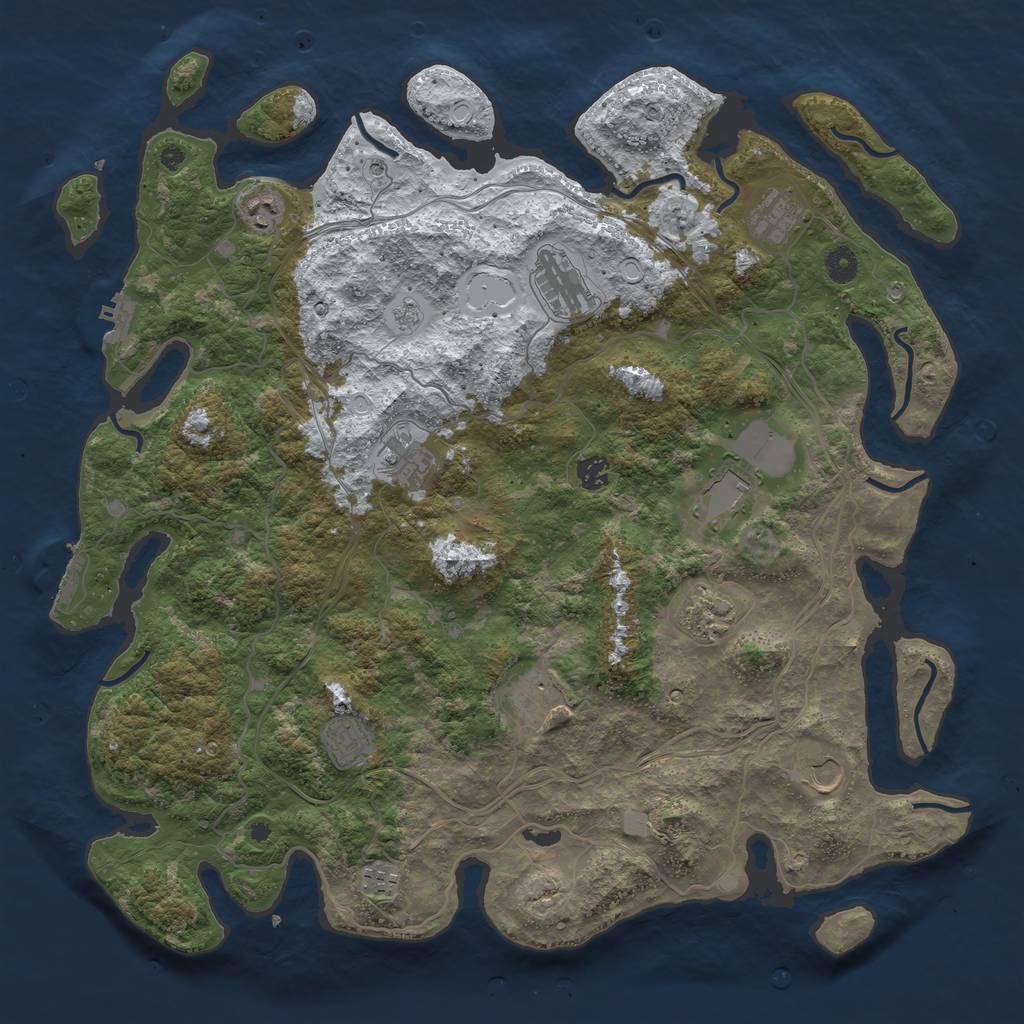 Rust Map: Procedural Map, Size: 4500, Seed: 837736863, 20 Monuments