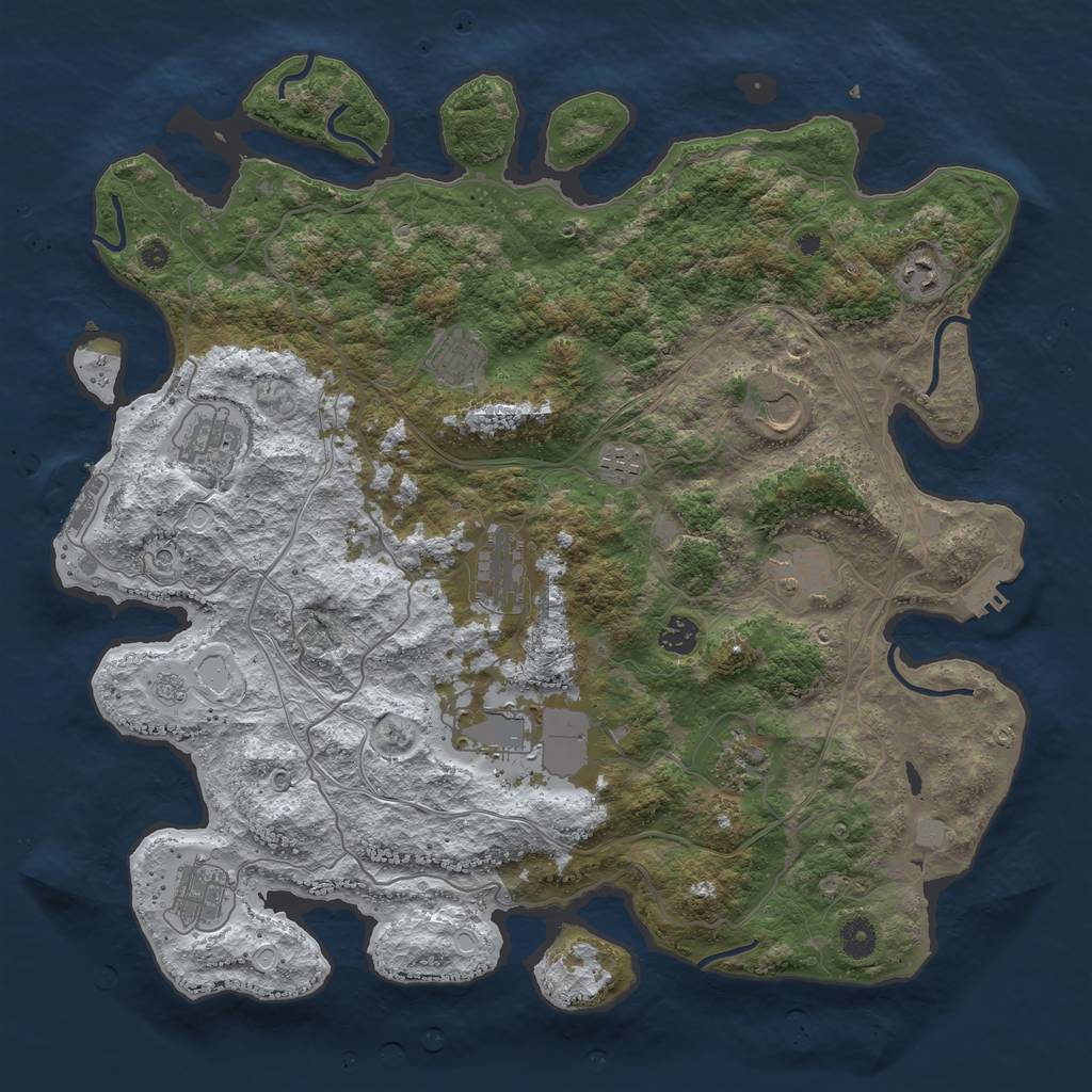 Rust Map: Procedural Map, Size: 4250, Seed: 2066181434, 20 Monuments