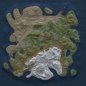 Thumbnail Rust Map: Procedural Map, Size: 3850, Seed: 1254359489, 20 Monuments