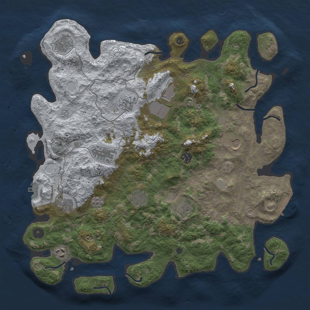 Rust Map: Procedural Map, Size: 4200, Seed: 1169431485, 20 Monuments
