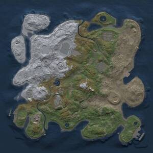 Thumbnail Rust Map: Procedural Map, Size: 3600, Seed: 8, 14 Monuments