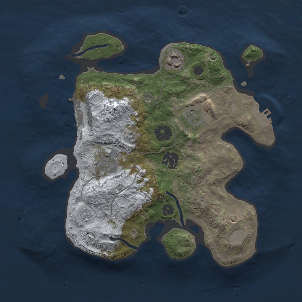 Rust Map: Procedural Map, Size: 2750, Seed: 100, 13 Monuments