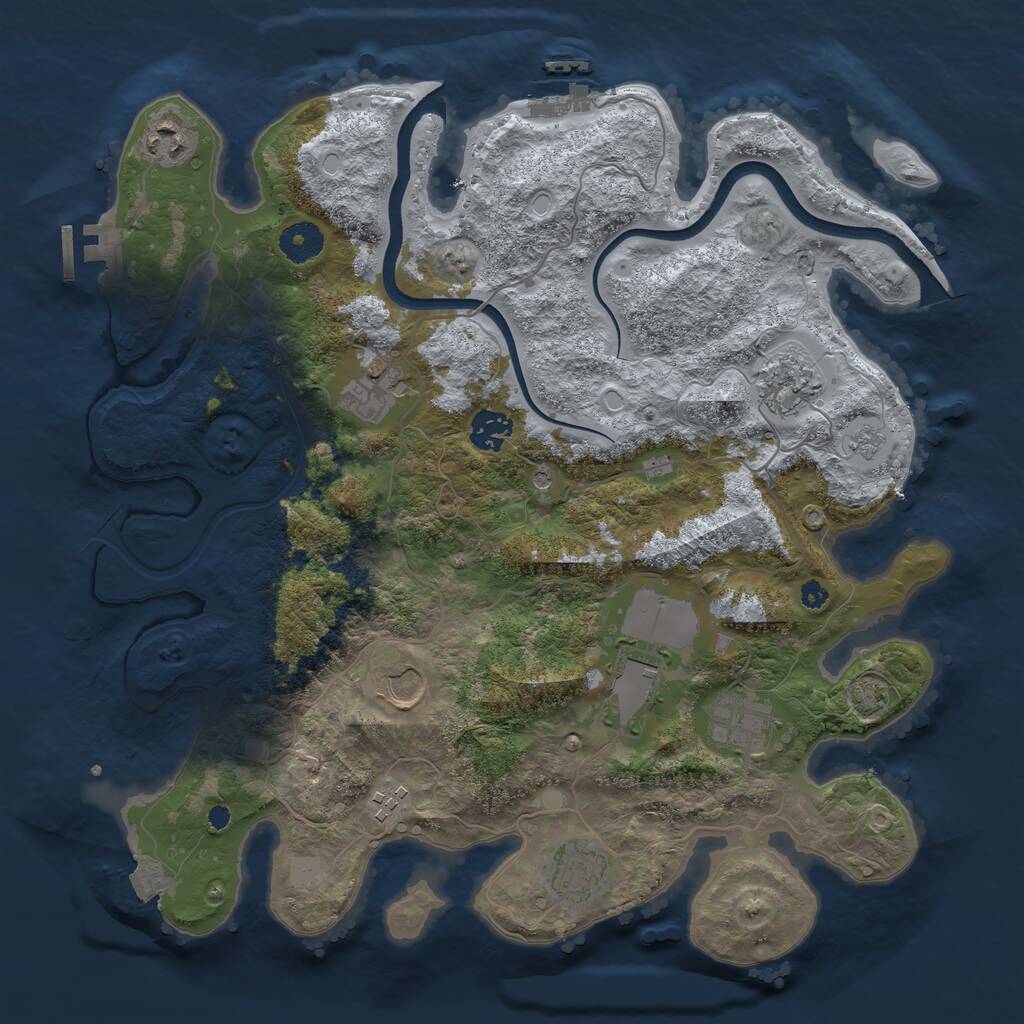 Rust Map: Procedural Map, Size: 3700, Seed: 925116920, 15 Monuments