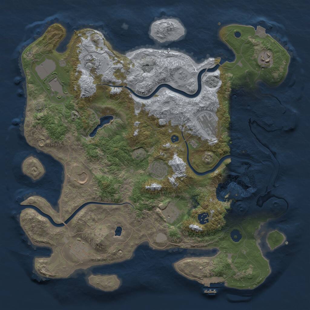 Rust Map: Procedural Map, Size: 4000, Seed: 903614507, 16 Monuments