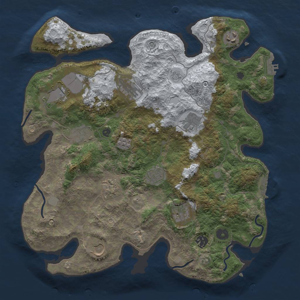 Rust Map: Procedural Map, Size: 3700, Seed: 1530977965, 20 Monuments
