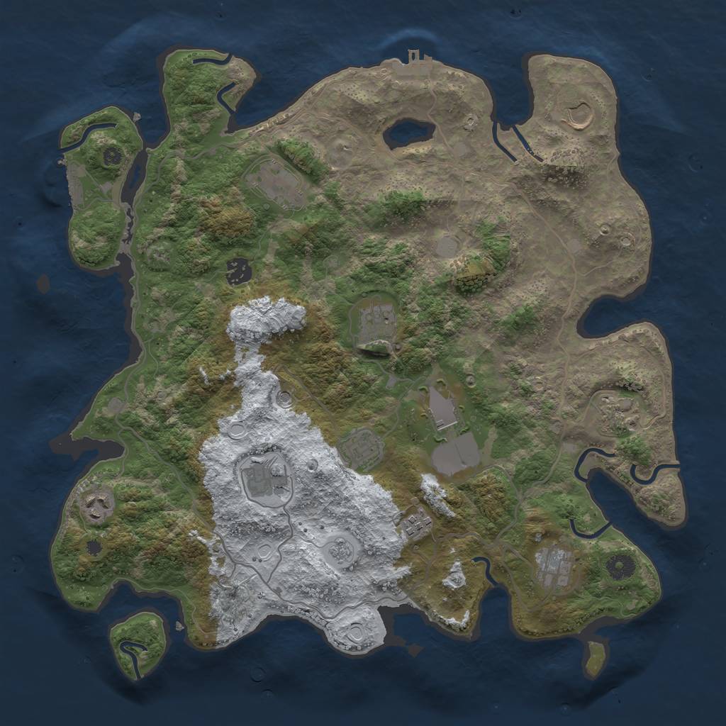 Rust Map: Procedural Map, Size: 4000, Seed: 443512403, 20 Monuments