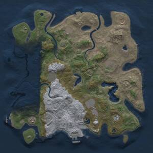 Thumbnail Rust Map: Procedural Map, Size: 4000, Seed: 443512403, 16 Monuments