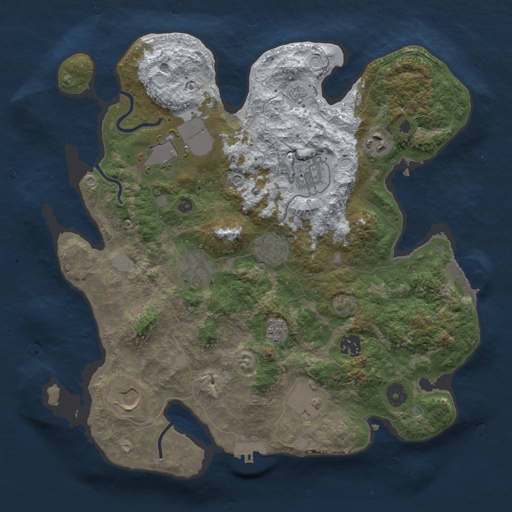 Rust Map: Procedural Map, Size: 3500, Seed: 154424359, 18 Monuments