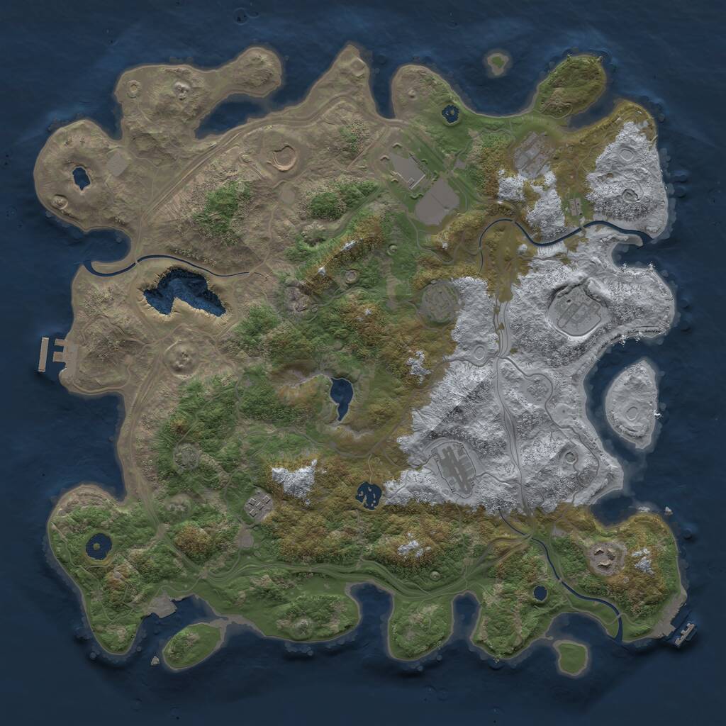 Rust Map: Procedural Map, Size: 4250, Seed: 1499653159, 15 Monuments