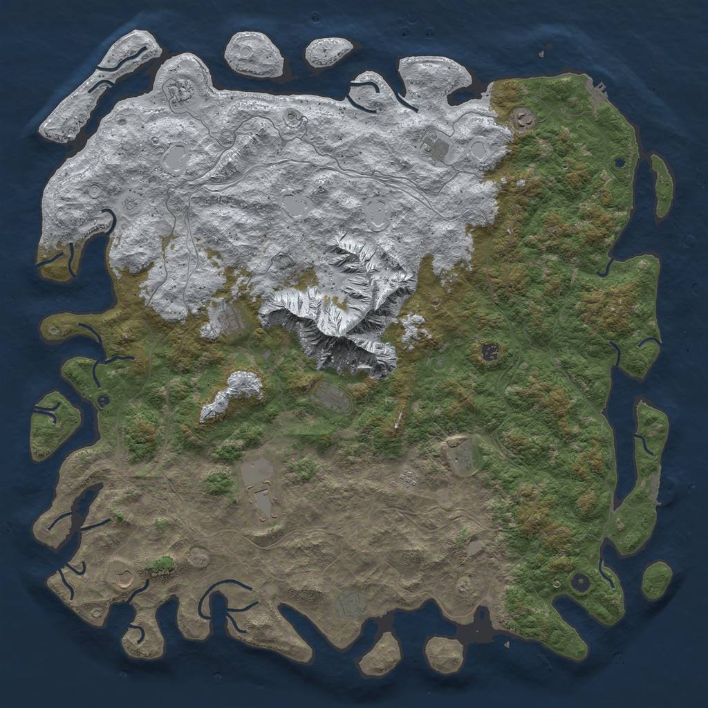 Rust Map: Procedural Map, Size: 6000, Seed: 133089305, 20 Monuments