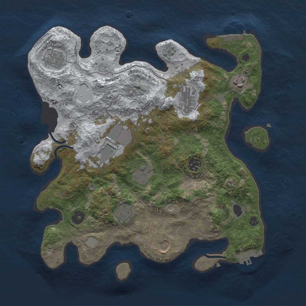 Rust Map: Procedural Map, Size: 3500, Seed: 20220609, 18 Monuments