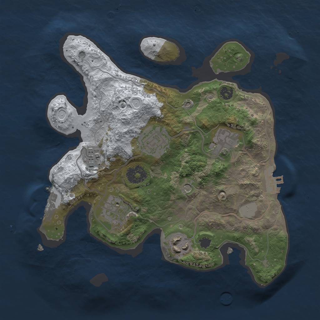 Rust Map: Procedural Map, Size: 2500, Seed: 2016160548, 13 Monuments