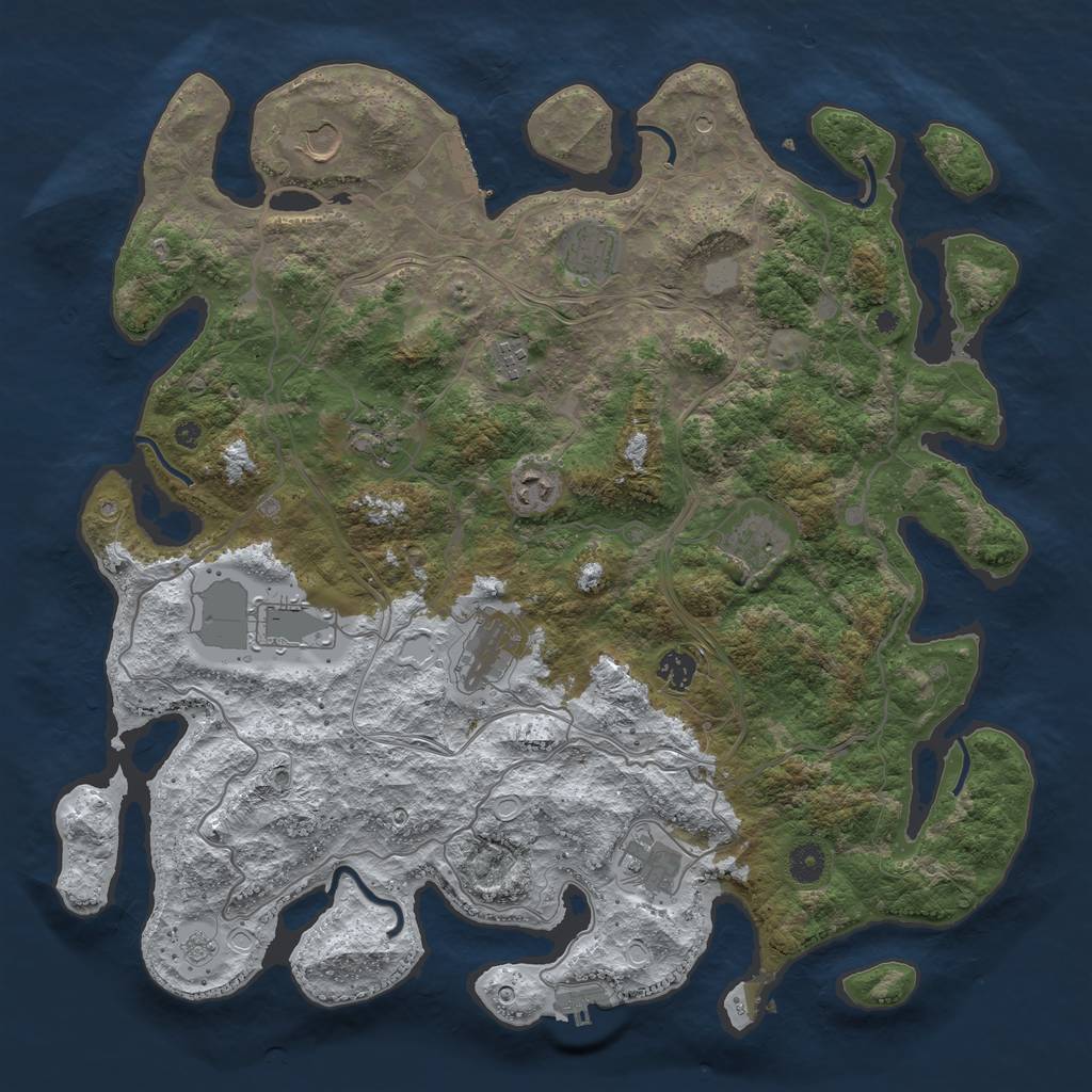 Rust Map: Procedural Map, Size: 4250, Seed: 1822408802, 19 Monuments
