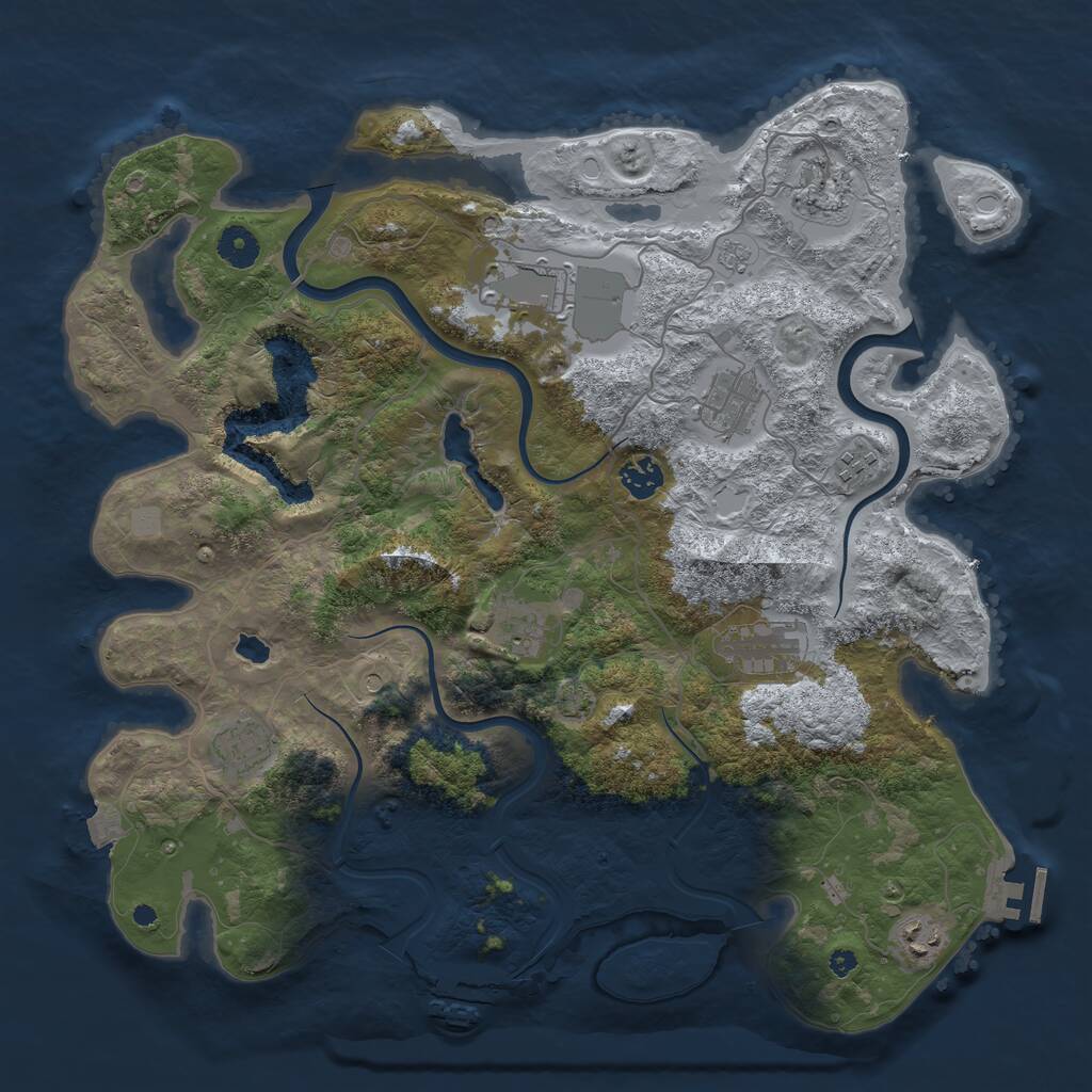 Rust Map: Procedural Map, Size: 4000, Seed: 459461479, 15 Monuments