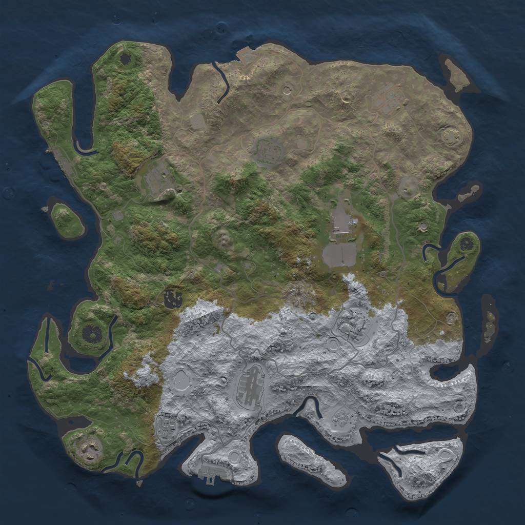Rust Map: Procedural Map, Size: 4000, Seed: 1478047282, 17 Monuments