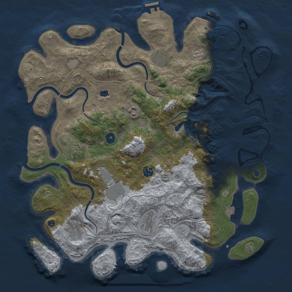 Rust Map: Procedural Map, Size: 4250, Seed: 379641264, 14 Monuments