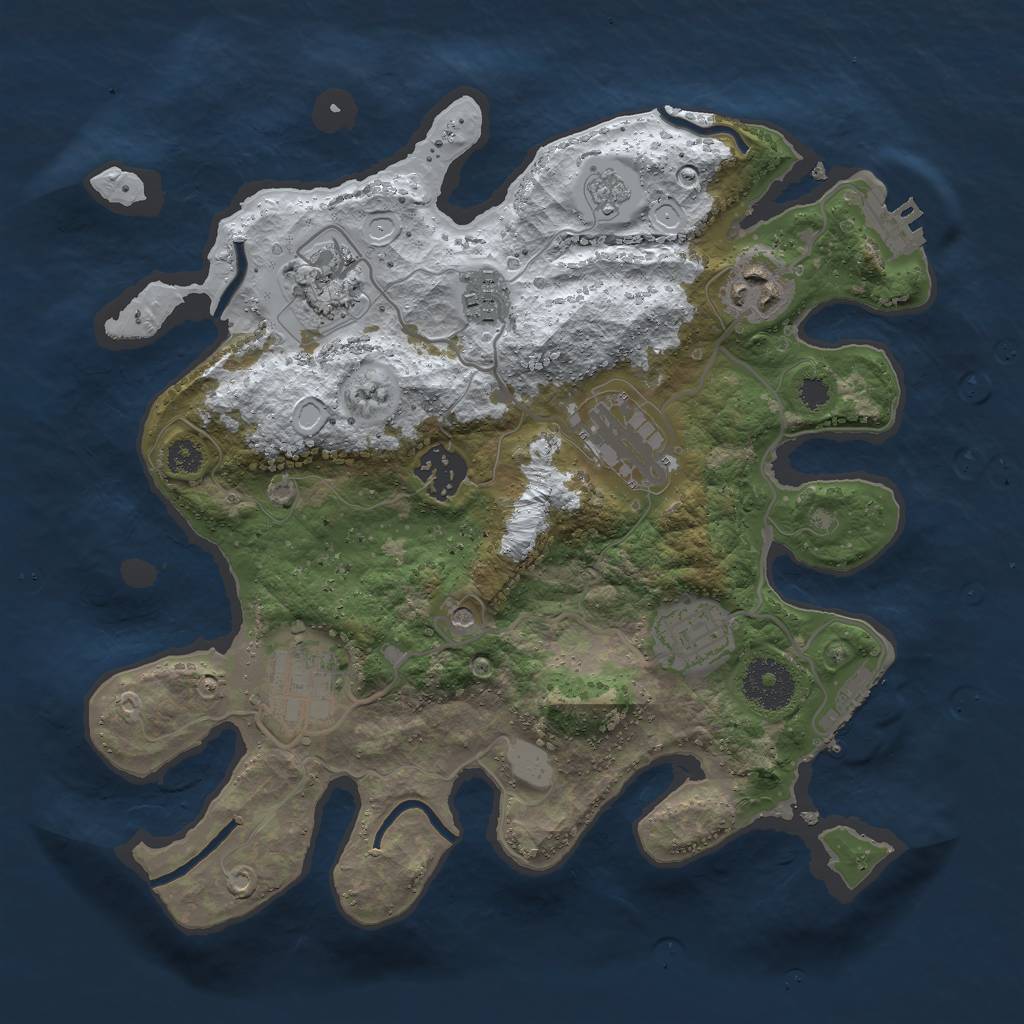 Rust Map: Procedural Map, Size: 3000, Seed: 1187698020, 16 Monuments