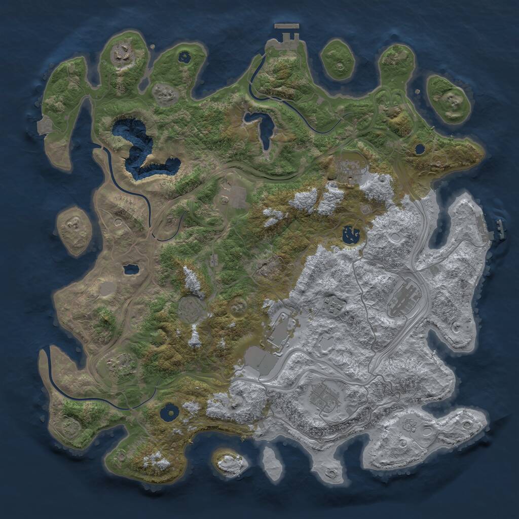 Rust Map: Procedural Map, Size: 4250, Seed: 1487419837, 16 Monuments